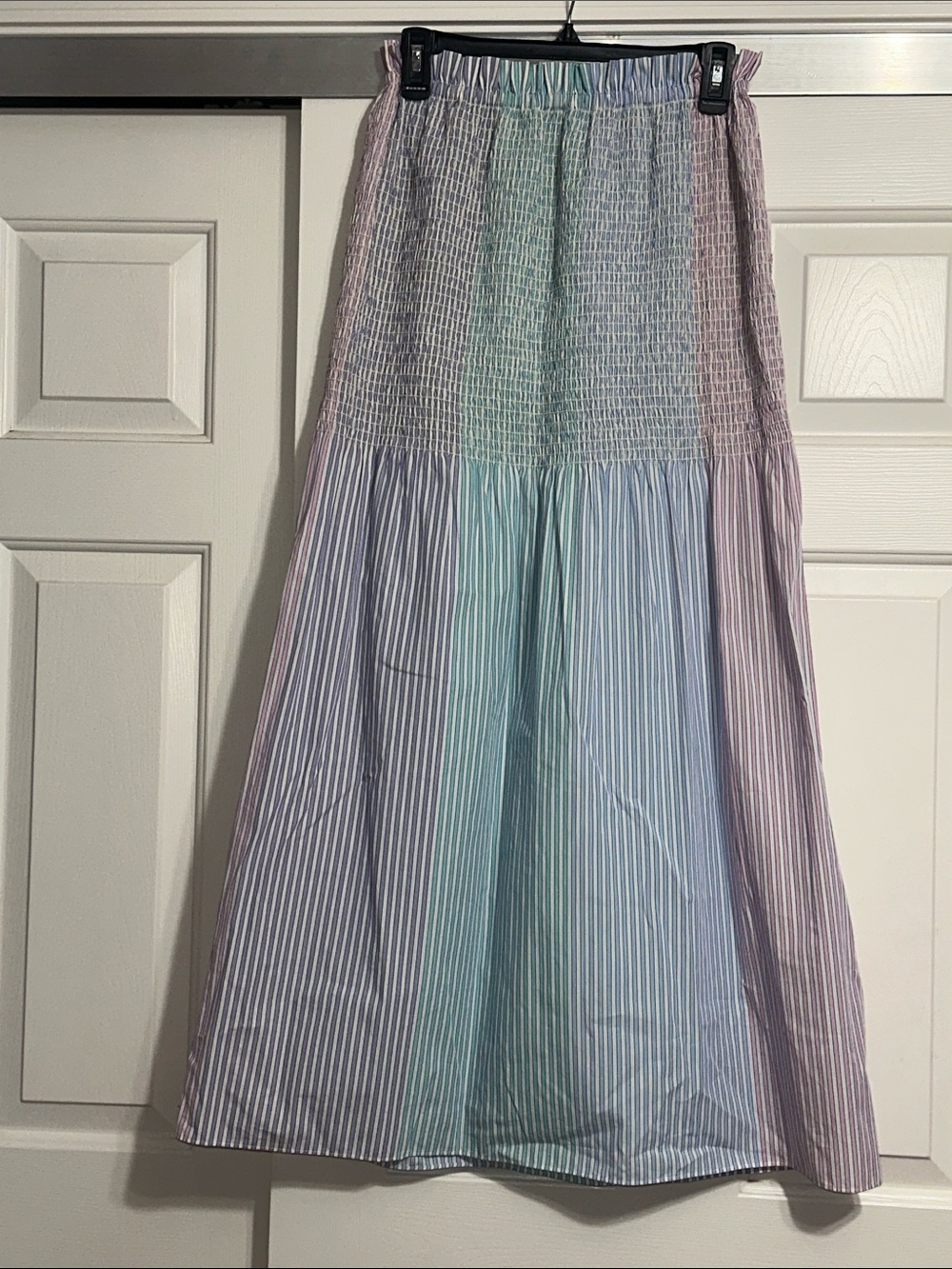 Petersyn Smocked Pastel Stripe Maxi Skirt